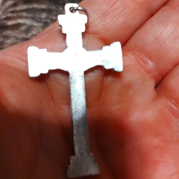 ▫️✝️▫️Beautiful Vintage Deadstock Ornate Silver Metal Crucifix Cross Pendant - Picture 13 of 15